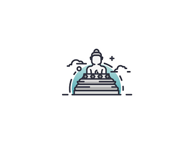 Borobudur - Magelang flatdesign flaticon graphicdesign icon iconographer illustration illustrator