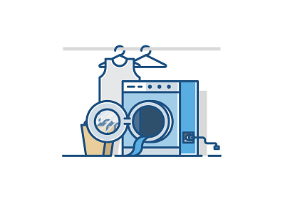 Washing machine flatdesign flaticon graphicdesign icon iconographer illustration illustrator outline