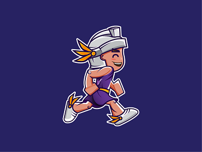 Running Hermes character flat flatdesign greek hermes run running sport sticker