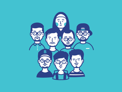 Office Mates charachter doodle human people vector