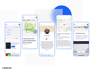 Learna mobile UI illustration mobile web app mobile website ryan putnam uiux