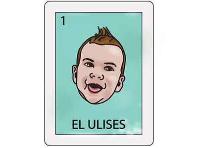 Ulises Loteria Card baby illustration loteria
