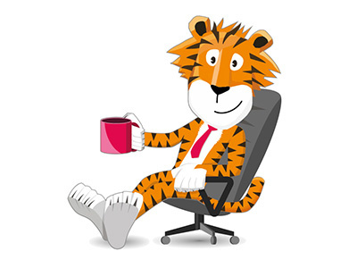 Tiger branding cartoon character design