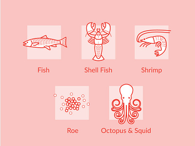 sea food icons icons illustrations seafood