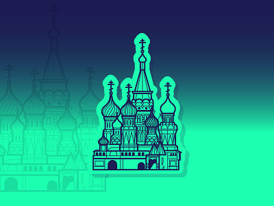 Moscow Saint Basil's Cathedral icon illustration moscow