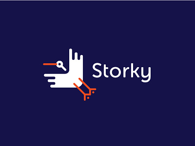 Storky logo branding logo stork