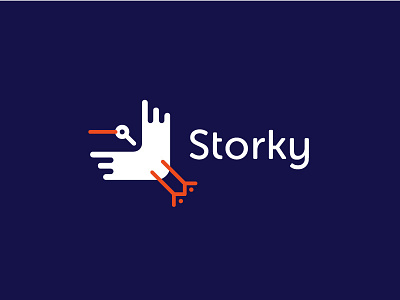 Storky logo branding logo stork