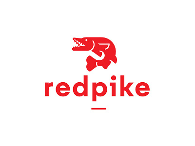 Redpikedrib branding fish logo logotype pike