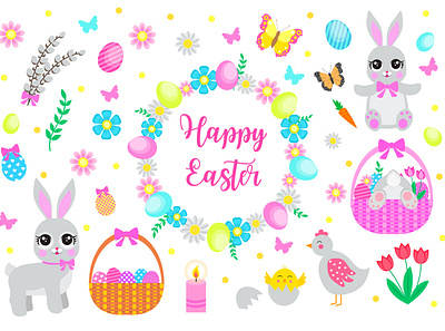 Happy Easter set objects scrapbook