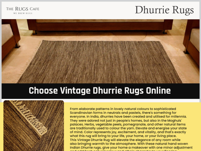 Choose Vintage Dhurrie Rugs Online by The Rugs Cafe on Dribbble