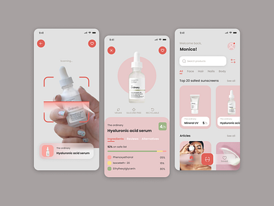 Beauty products e-Comm app beauty product color theory design graphic design interaction design logo mobile app redesign ui user ux visual design