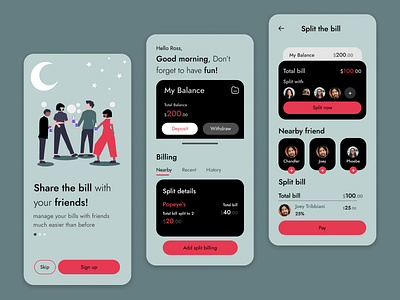 Payment sharing app concept design interaction design mobile app payments app ui user user centered design ux