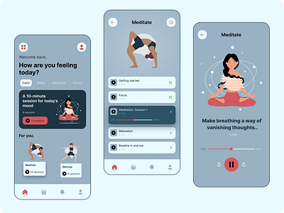 Meditation app concept- App design