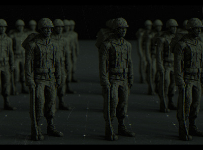 Soldiers 3d after c4d compositing design effects graphics