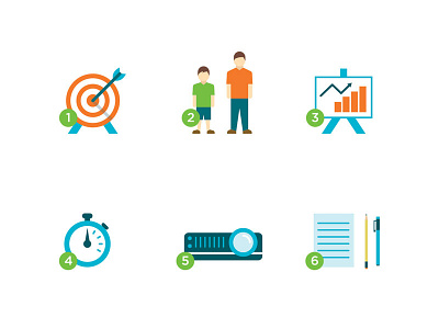 ICE icons business design goals icons progress targets vector