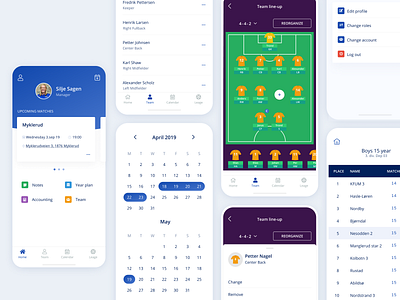 Football manager app app debut design football mobile ui ux