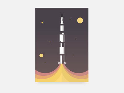 Saturn V apollo flat illustration rocket saturn saturn v vector