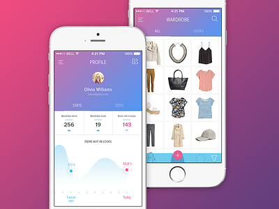 Your Smart Wardrobe app application interface mobile profile ui user interface