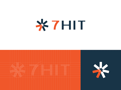 7HIT Logo branding design grid icon logo start