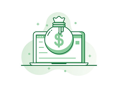 Money Online buy icon illustration laptop make money online pay