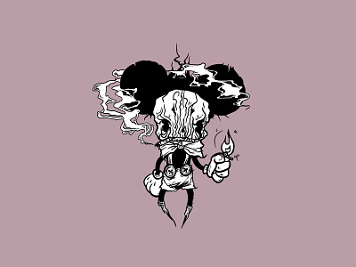 cigar character creepy design illustration tattoo