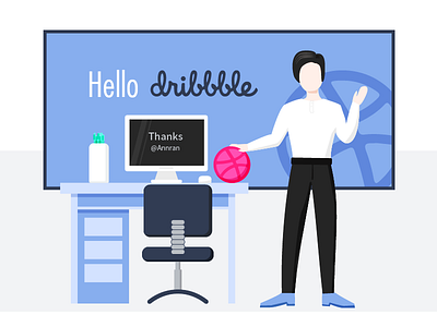 Hello Dribbble debut design dribbble first illustration shot