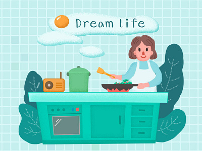 Dream Life dream eat food illustration life