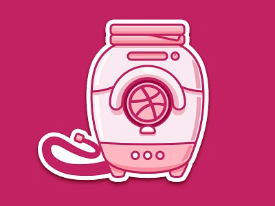 Dribbble Sticker dribbble fridge machine sticker washing