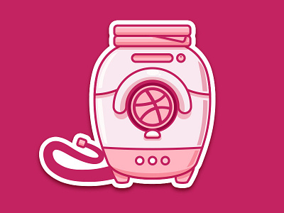 Dribbble Sticker dribbble fridge machine sticker washing