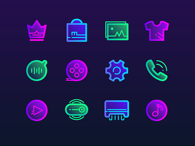 Intelligent Interface Icon colorful icon intelligent interface line technology