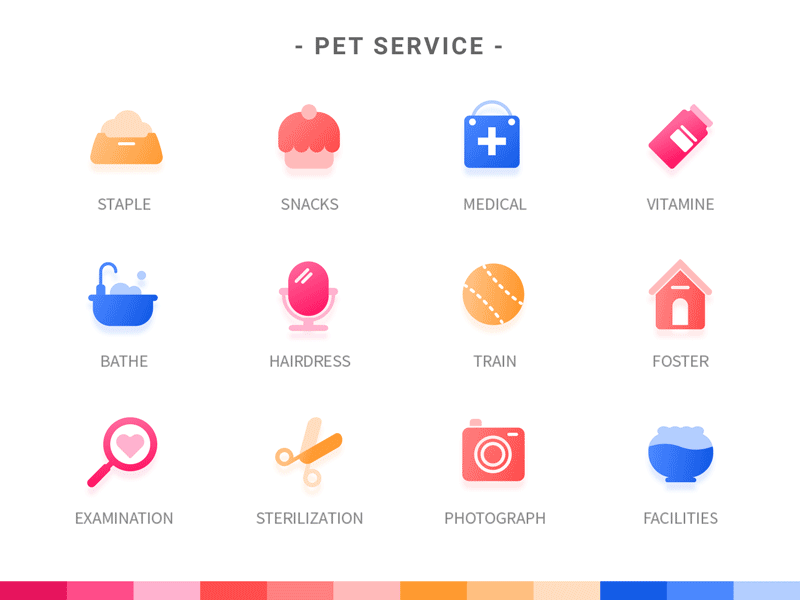 Pet Service Icon colorful icon pet service