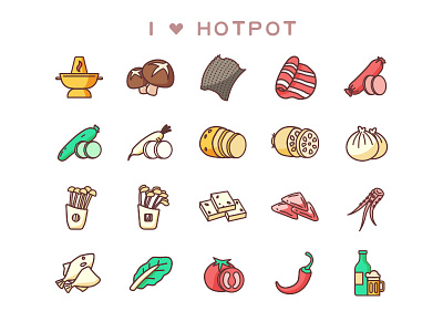 I Love Hotpot food hotpot icon illustration