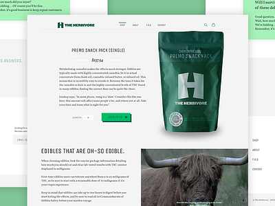 The Herbivore - Product Page design green herb herbivore landing product shopify tasty theme treats web
