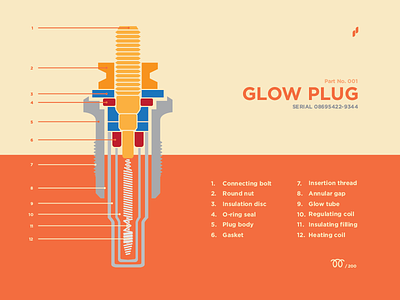 Glow Plug - Part No. 001 design flowmo glow part plug poster subtle