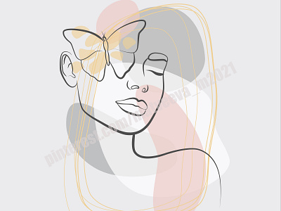 Butterflies in my head abstract butterflies design eps10 face femele head illustration vector woman