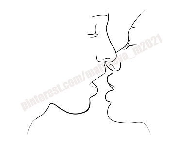 Nine kisses abstract eps10 face femele illustration kiss vector woman