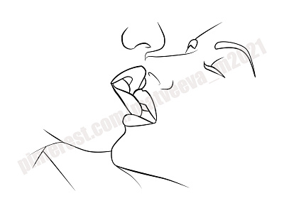 Nine kisses abstract eps10 face femele illustration kiss vector woman