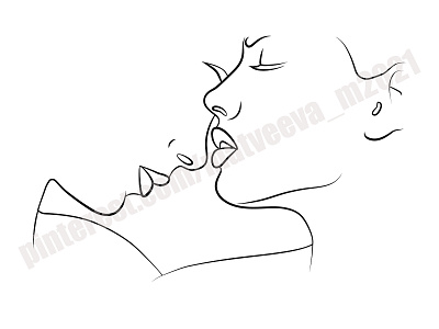 Nine kisses abstract eps10 face femele illustration vector woman