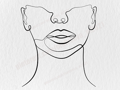 Abstract linear woman face abstract design eps10 face femele illustration line linear vector woman