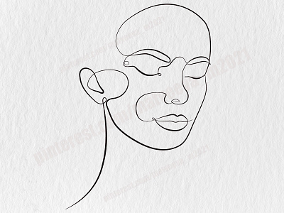 Abstract linear woman face abstract art eps10 face femele illustration line linear one vector woman
