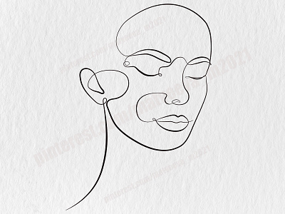 Abstract linear woman face