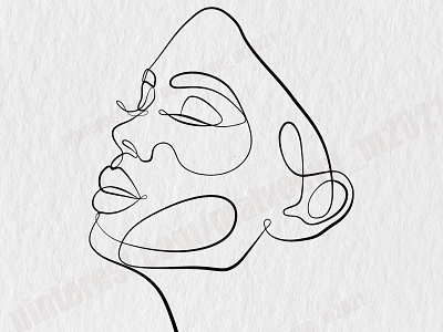 One line abstract eps10 face femele illustration line linear vector woman