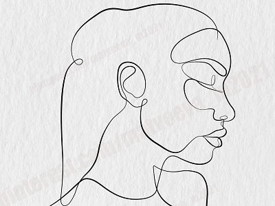 One line abstract eps10 face femele illustration line linear vector woman