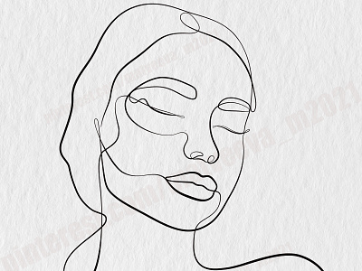 One line abstract eps10 face femele illustration line linear vector woman