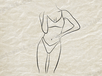 Abstract linear femele body abstract body design eps10 femele illustration line linear vector woman