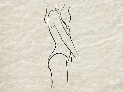 Abstract linear femele body abstract body design eps10 face femele illustration line logo vector woman