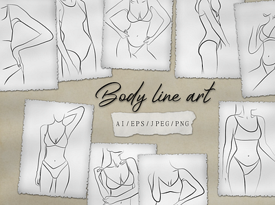 Body line art abstract art body design eps10 female illustration line linear logo vector woman