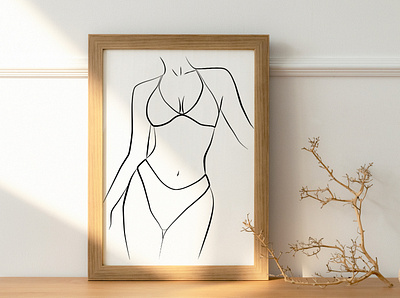 Body line art abstract design eps10 femele illustration line linear logo woman
