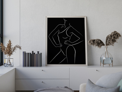 Body line art abstract design eps10 face femele illustration line linear vector woman