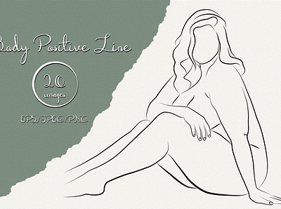 Body Positive Line abstract body eps10 face femele illustration line linear vector woman